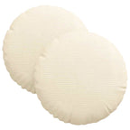 Cuscini per Seduta 2 pcs Crema Ø30 x 13 cm Tessuto in Cords