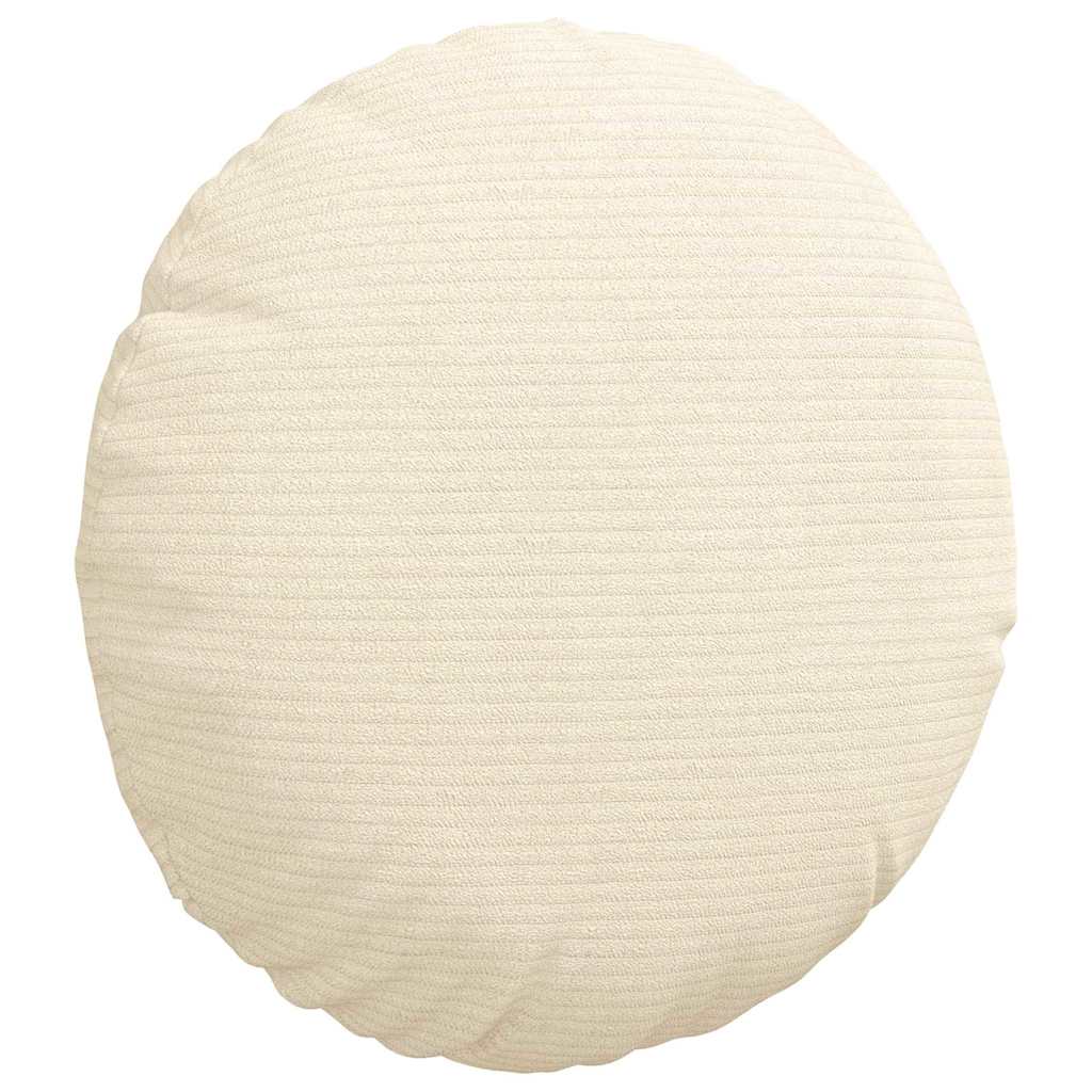 Cuscini per Seduta 2 pcs Crema Ø30 x 13 cm Tessuto in Cords