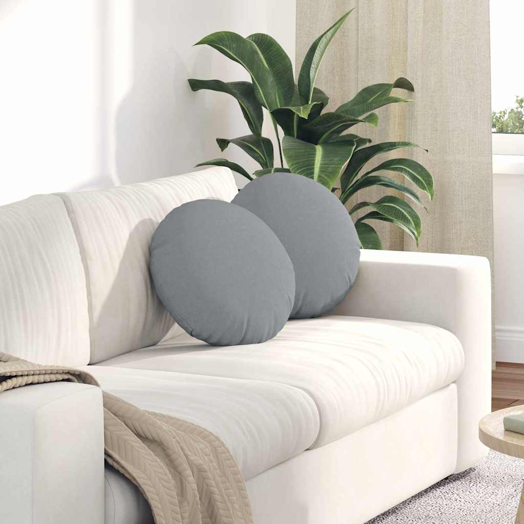 Cuscini per Seduta 2 pcs Grigio chiaro Ø40 x 13 cm Tessuto