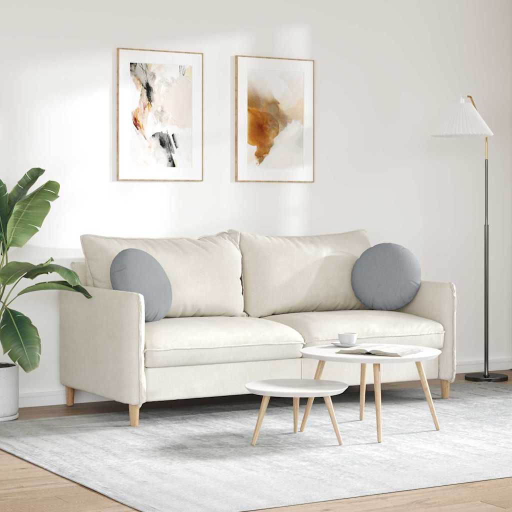 Cuscini per Seduta 2 pcs Grigio chiaro Ø40 x 13 cm Tessuto