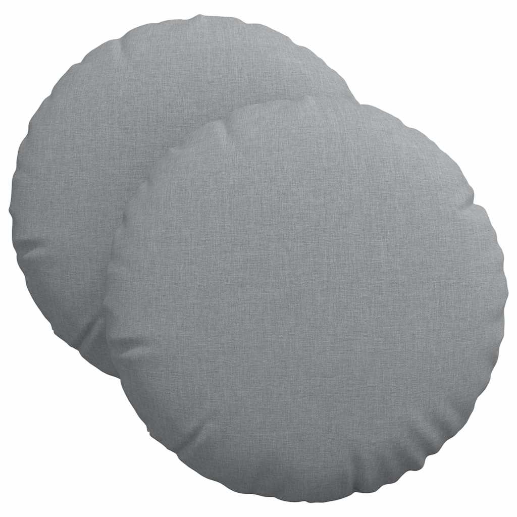 Cuscini per Seduta 2 pcs Grigio chiaro Ø40 x 13 cm Tessuto