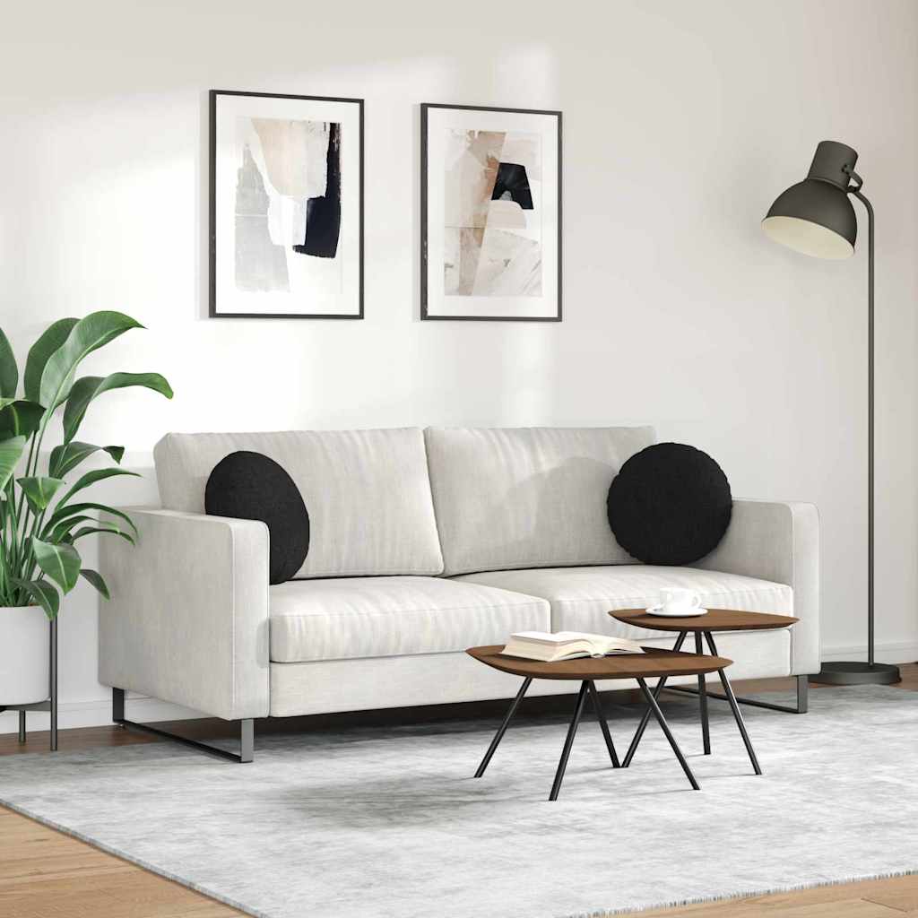 Cuscini per Seduta 2 pcs Nero Ø40 x 13 cm Tessuto