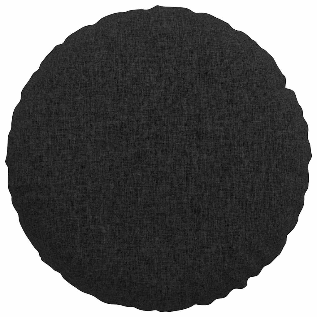 Cuscini per Seduta 2 pcs Nero Ø40 x 13 cm Tessuto