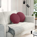 Cuscini per Seduta 2 pcs Rosso Vino Ø40 x 13 cm Tessuto