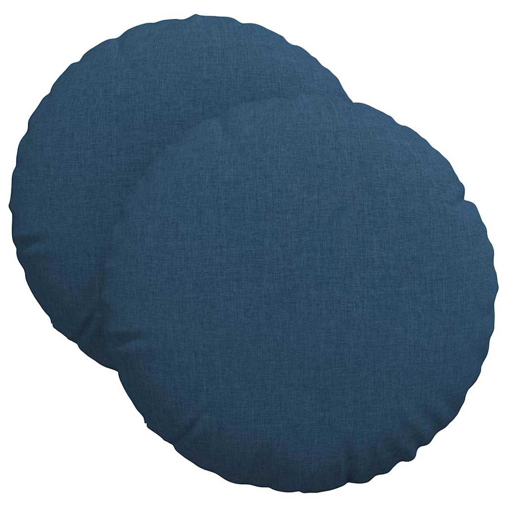Cuscini per Seduta 2 pcs Blu Ø40 x 13 cm Tessuto