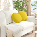 Cuscini per Seduta 2 pcs Giallo Chiaro Ø40 x 13 cm Tessuto