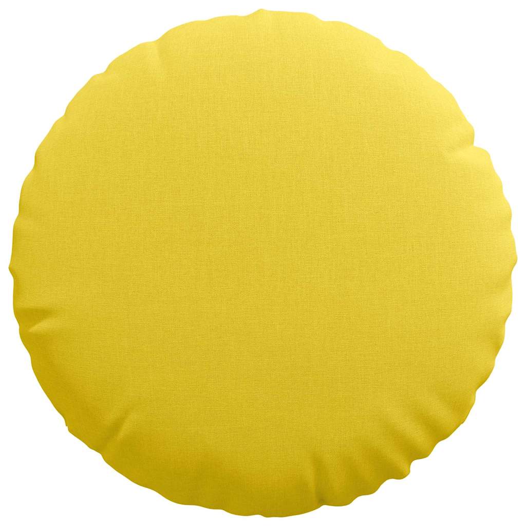 Cuscini per Seduta 2 pcs Giallo Chiaro Ø40 x 13 cm Tessuto