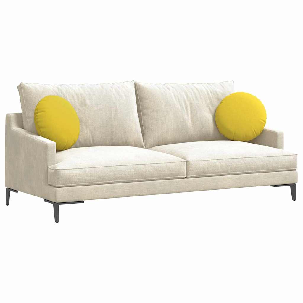 Cuscini per Seduta 2 pcs Giallo Chiaro Ø40 x 13 cm Tessuto