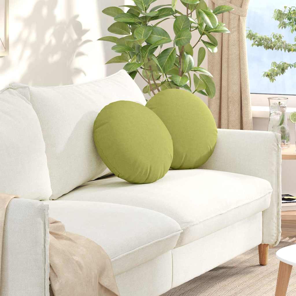 Cuscini per Seduta 2 pcs Verde chiaro Ø40 x 13 cm Tessuto