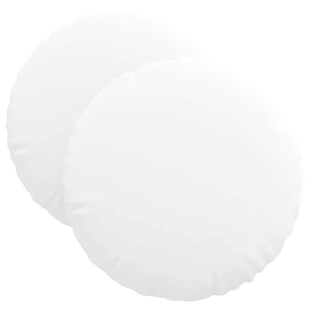 Cuscini per Seduta 2 pcs Bianco Ø40 x 13 cm Tessuto