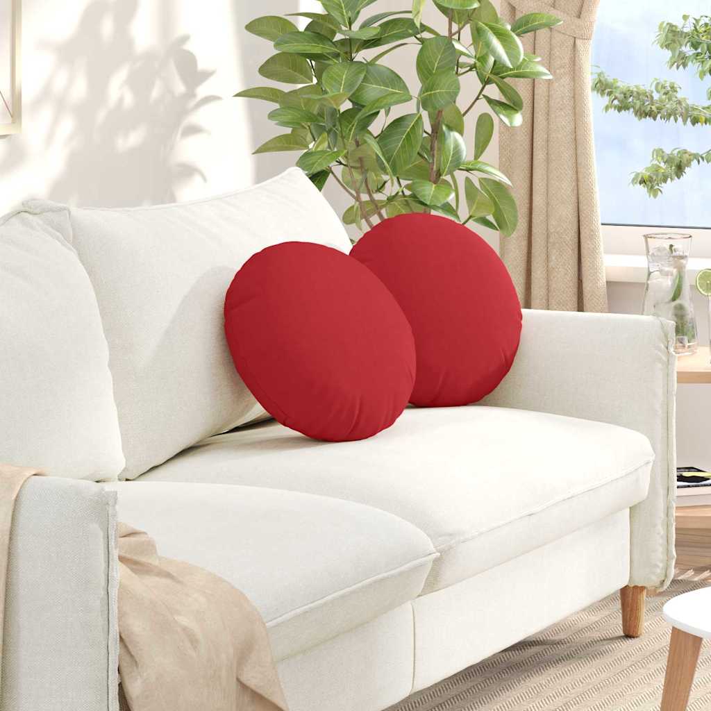 Cuscini per Seduta 2 pcs Rosso Ø40 x 13 cm Tessuto