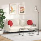 Cuscini per Seduta 2 pcs Rosso Ø40 x 13 cm Tessuto