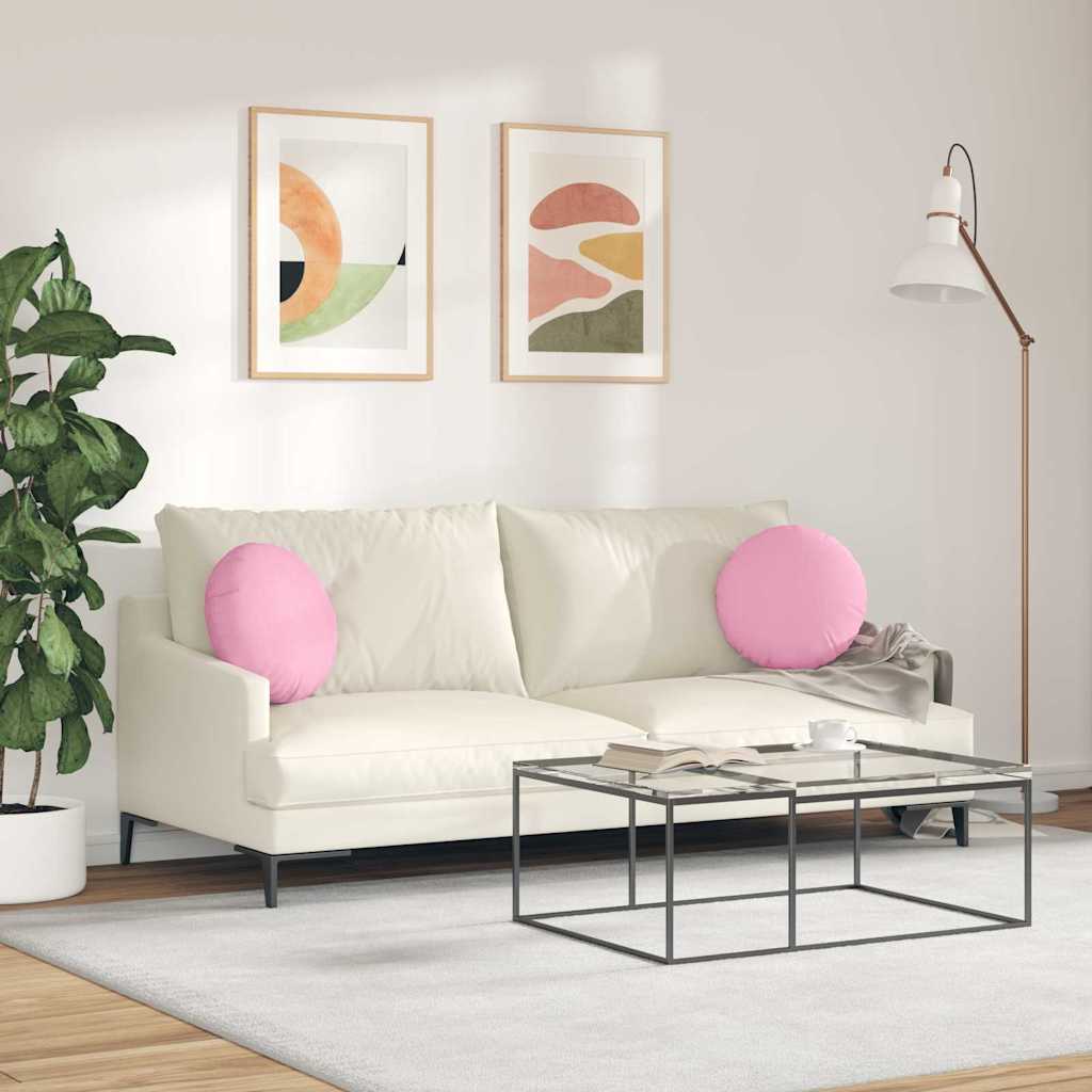 Cuscini per Seduta 2 pcs Rosa Ø40 x 13 cm Tessuto