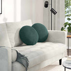Cuscini per Seduta 2 pcs Verde Scuro Ø 40 x 13 cm Velluto