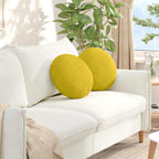Cuscini per Seduta 2 pcs Giallo Ø 40 x 13 cm Velluto