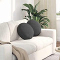 Cuscini per Seduta 2 pcs Grigio scuro Ø 40 cm Tessuto in Cords