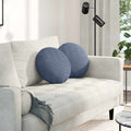 Cuscini per Seduta 2 pcs Blu Ø 40 cm Tessuto in Cords