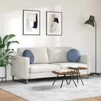 Cuscini per Seduta 2 pcs Blu Ø 40 cm Tessuto in Cords