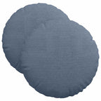Cuscini per Seduta 2 pcs Blu Ø 40 cm Tessuto in Cords