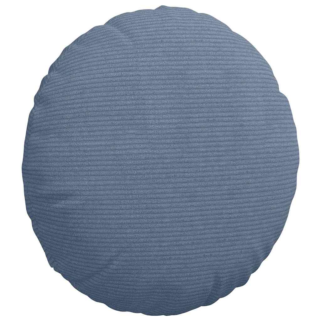 Cuscini per Seduta 2 pcs Blu Ø 40 cm Tessuto in Cords