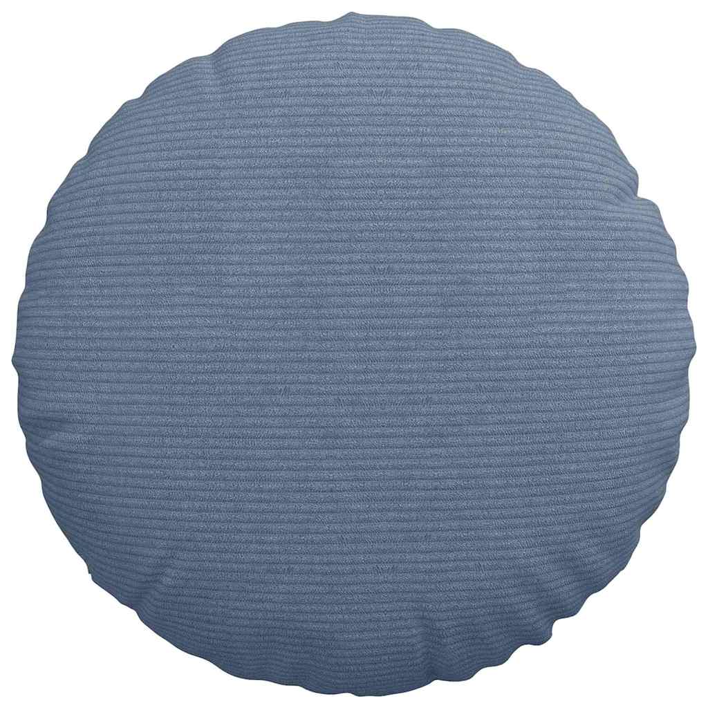 Cuscini per Seduta 2 pcs Blu Ø 40 cm Tessuto in Cords