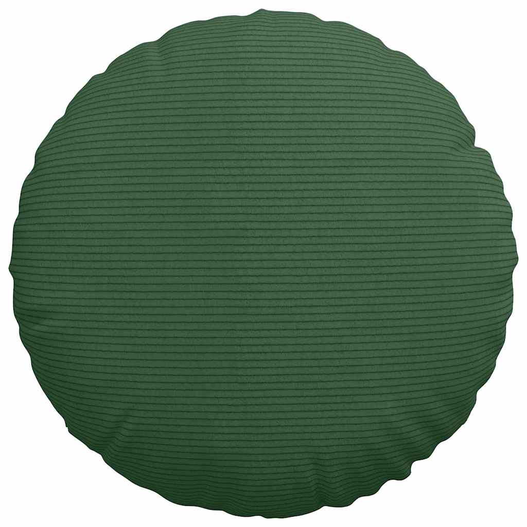 Cuscini per Seduta 2 pcs Verde Scuro Ø 40 cm Tessuto in Cords