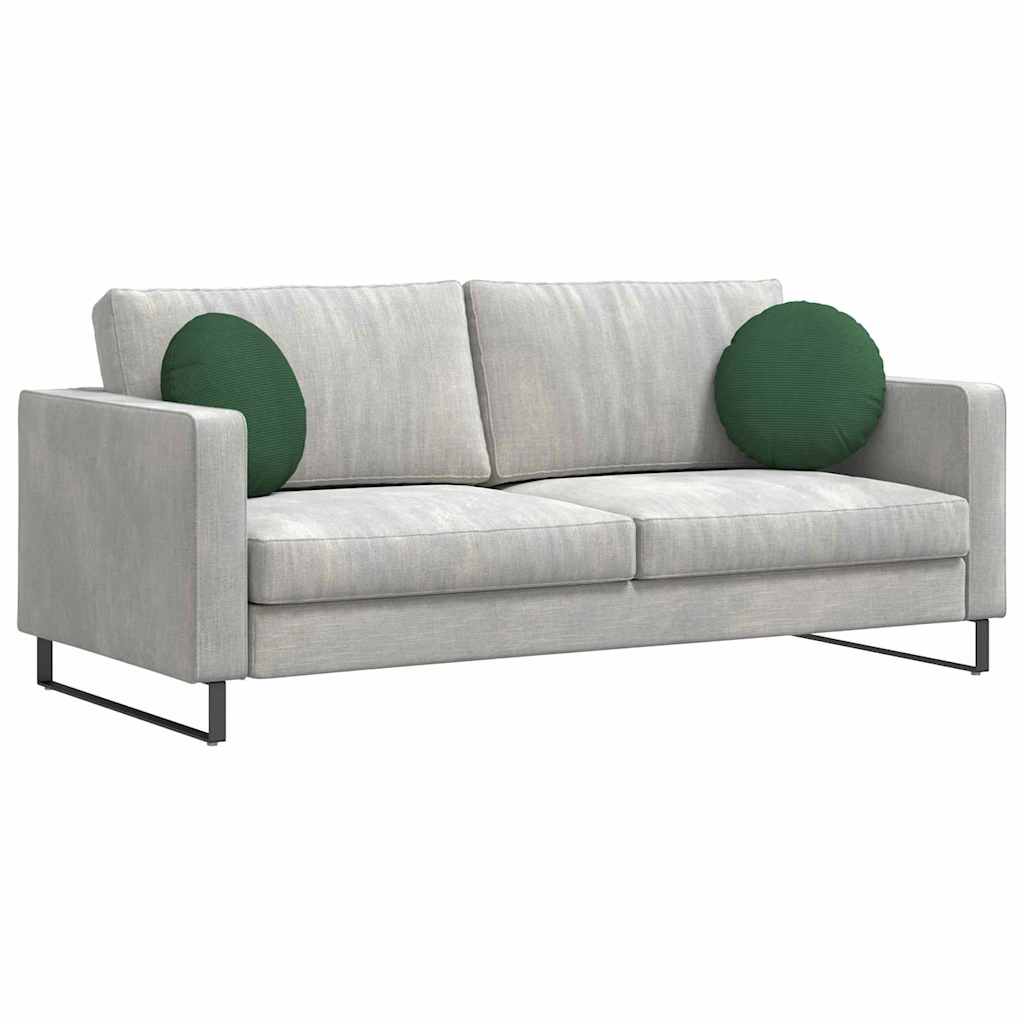 Cuscini per Seduta 2 pcs Verde Scuro Ø 40 cm Tessuto in Cords