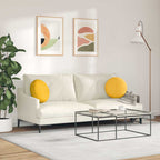 Cuscini per Seduta 2 pcs Giallo Chiaro Ø 40 cm Tessuto in Cords