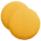 Cuscini per Seduta 2 pcs Giallo Chiaro Ø 40 cm Tessuto in Cords