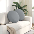 Cuscini per Seduta 2 pcs Grigio chiaro Ø50 x 19 cm Tessuto