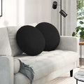 Cuscini per Seduta 2 pcs Nero Ø50 x 19 cm Tessuto