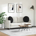 Cuscini per Seduta 2 pcs Nero Ø50 x 19 cm Tessuto