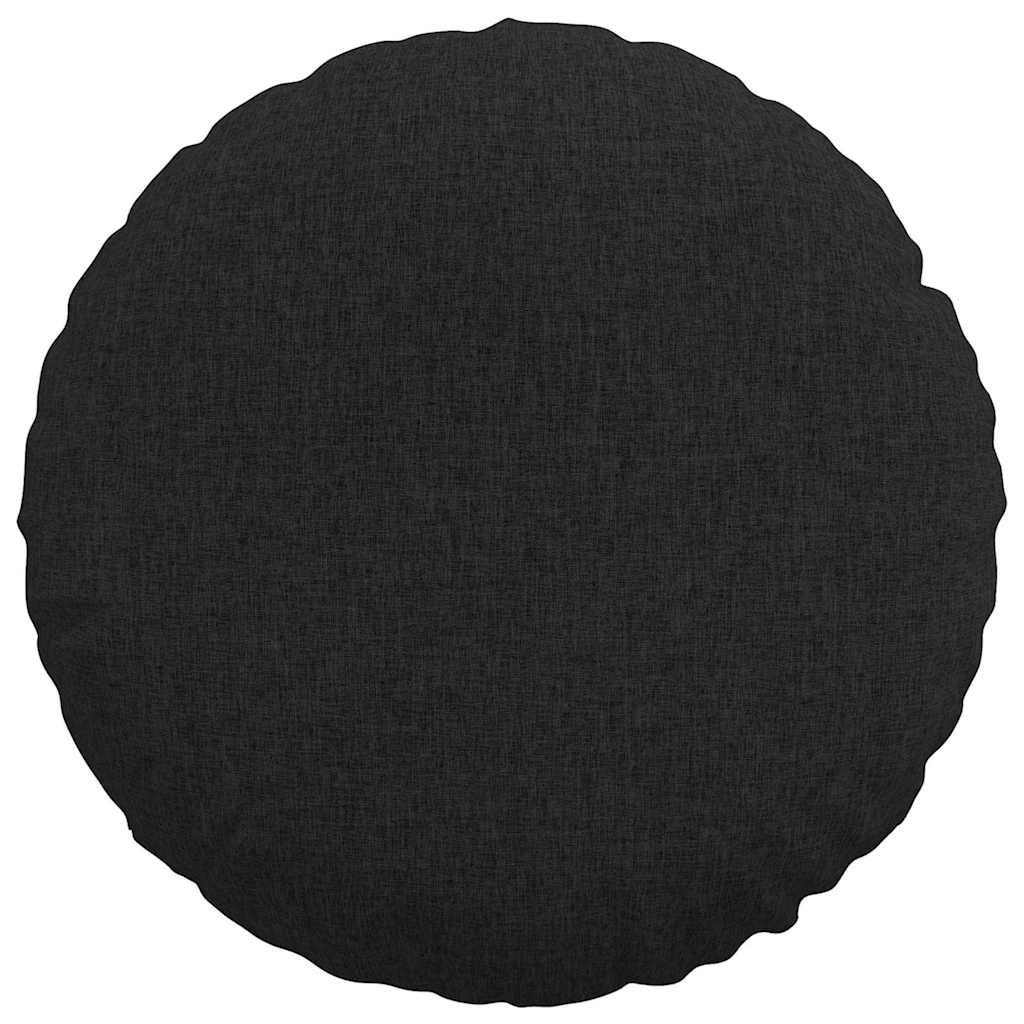 Cuscini per Seduta 2 pcs Nero Ø50 x 19 cm Tessuto