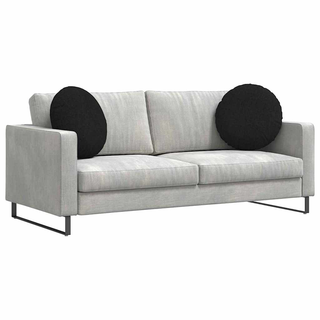 Cuscini per Seduta 2 pcs Nero Ø50 x 19 cm Tessuto