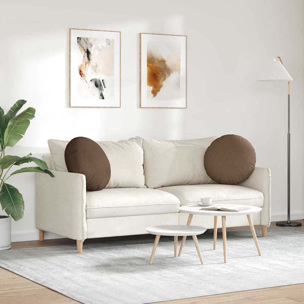 Cuscini per Seduta 2 pcs Marrone Ø50 x 19 cm Tessuto