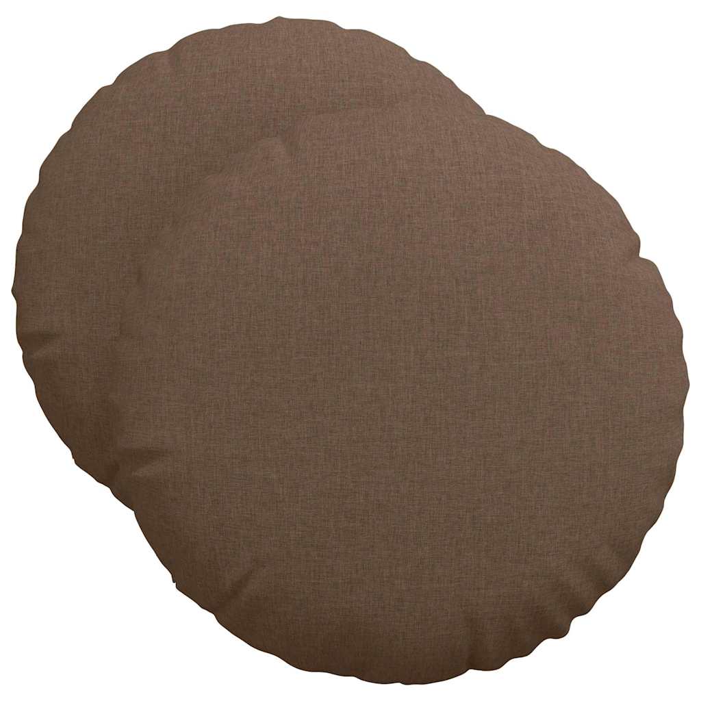 Cuscini per Seduta 2 pcs Marrone Ø50 x 19 cm Tessuto