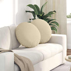 Cuscini per Seduta 2 pcs Crema Ø50 x 19 cm Tessuto