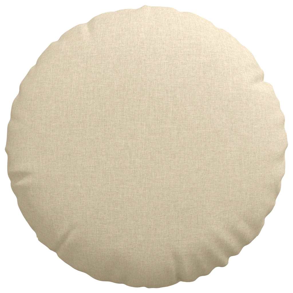 Cuscini per Seduta 2 pcs Crema Ø50 x 19 cm Tessuto