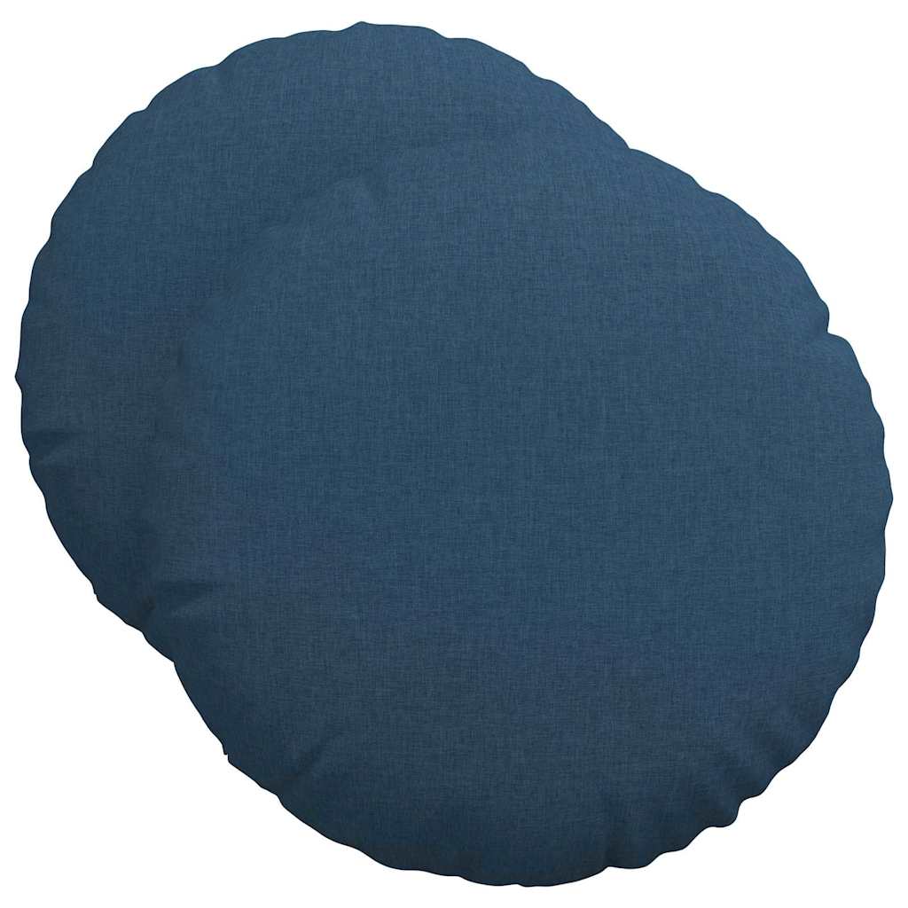 Cuscini per Seduta 2 pcs Blu Ø50 x 19 cm Tessuto