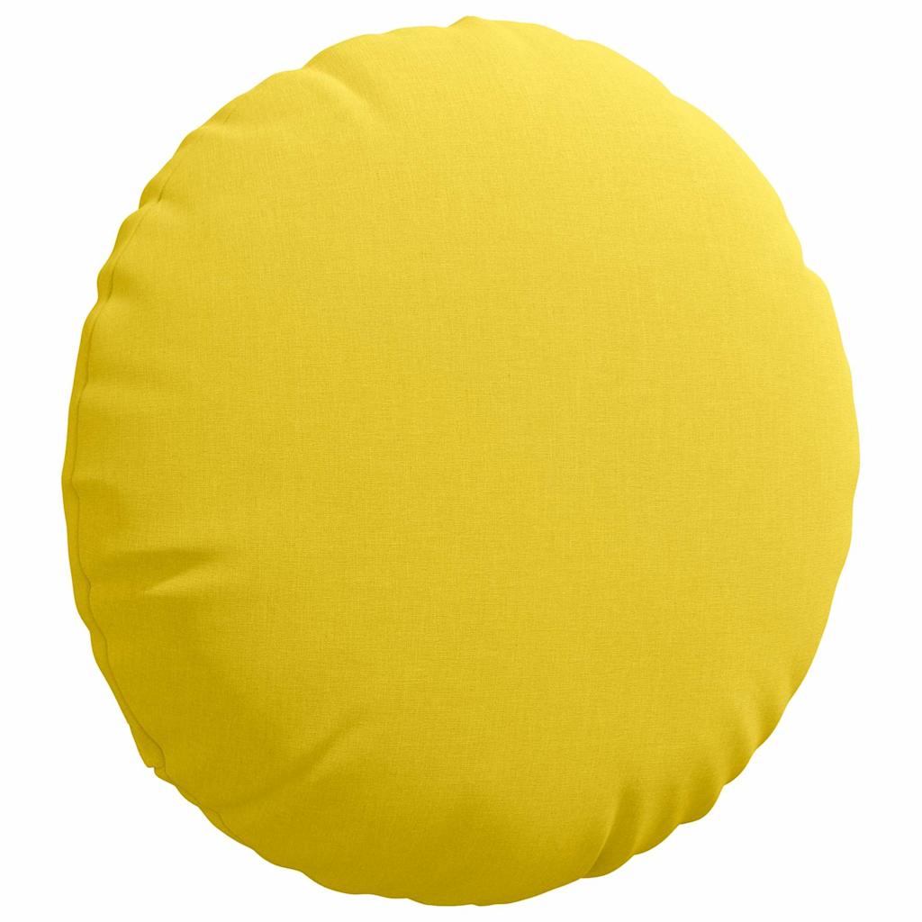 Cuscini per Seduta 2 pcs Giallo Chiaro Ø50 x 19 cm Tessuto