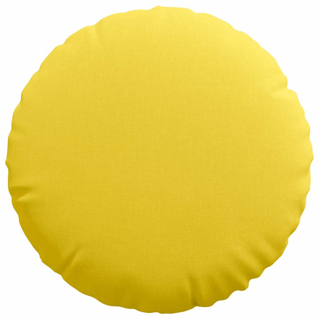 Cuscini per Seduta 2 pcs Giallo Chiaro Ø50 x 19 cm Tessuto