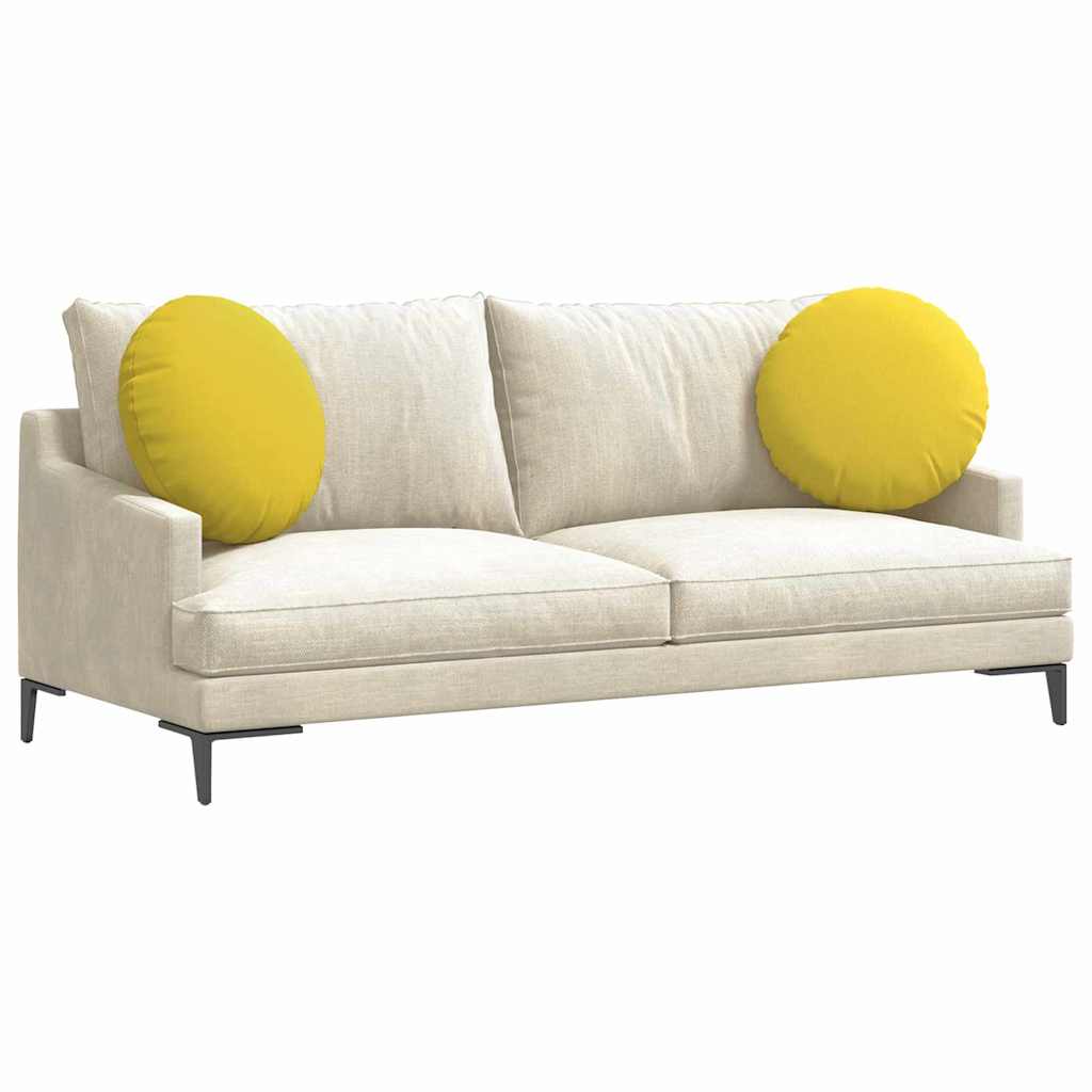 Cuscini per Seduta 2 pcs Giallo Chiaro Ø50 x 19 cm Tessuto