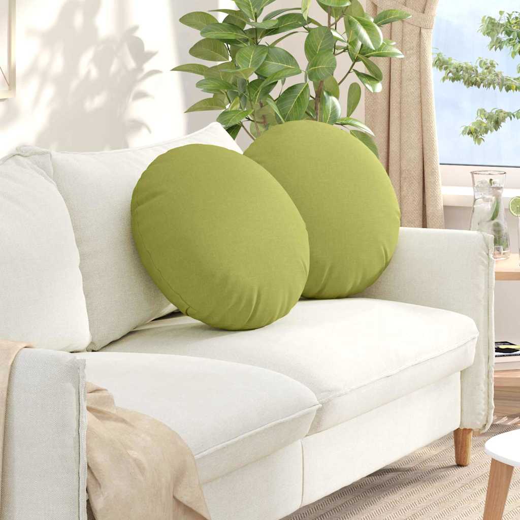 Cuscini per Seduta 2 pcs Verde chiaro Ø50 x 19 cm Tessuto