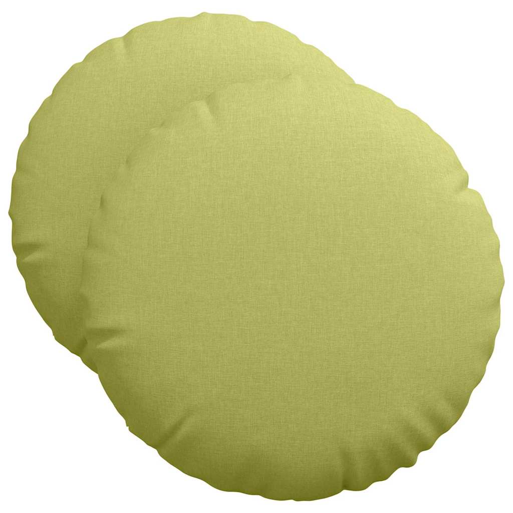 Cuscini per Seduta 2 pcs Verde chiaro Ø50 x 19 cm Tessuto