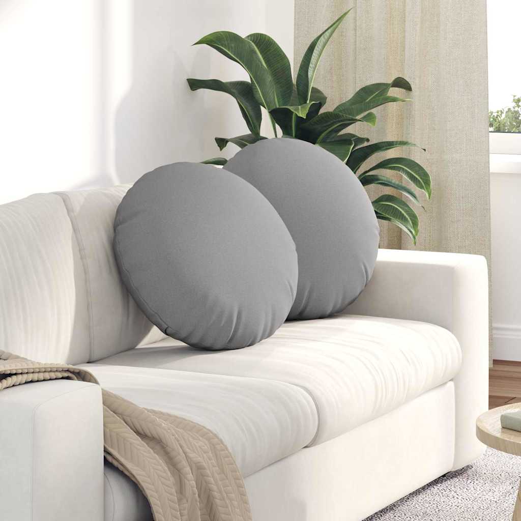 Cuscini per Seduta 2 pcs Grigio Nuvola Ø50 x 19 cm Tessuto