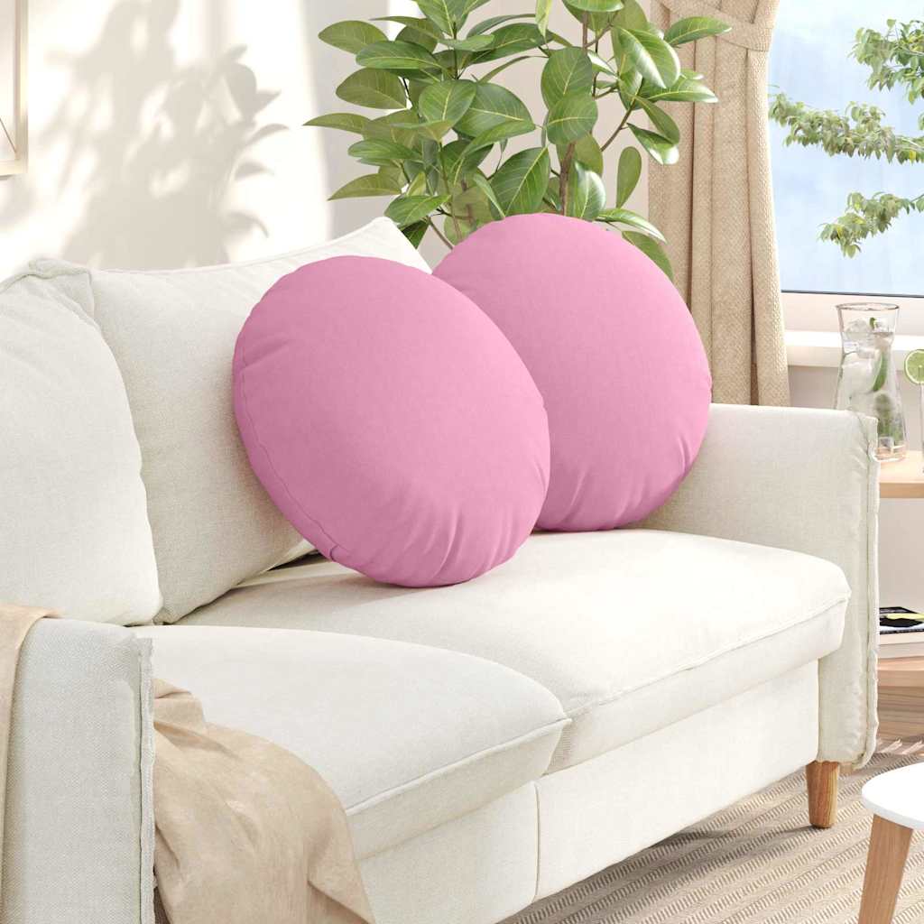 Cuscini per Seduta 2 pcs Rosa Ø50 x 19 cm Tessuto