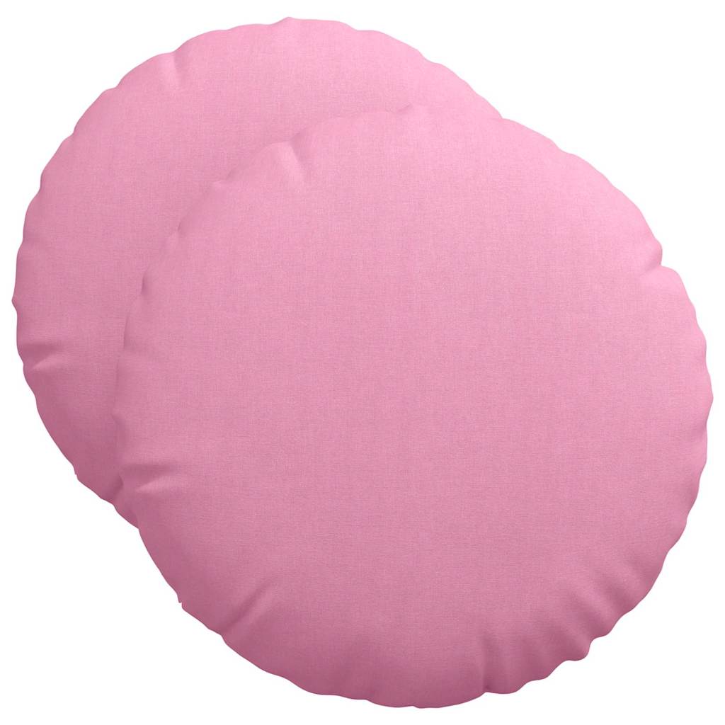 Cuscini per Seduta 2 pcs Rosa Ø50 x 19 cm Tessuto