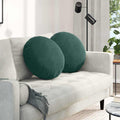 Cuscini per Seduta 2 pcs Verde Scuro Ø50 x 19 cm Velluto