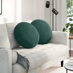 Cuscini per Seduta 2 pcs Verde Scuro Ø50 x 19 cm Velluto