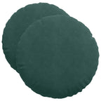 Cuscini per Seduta 2 pcs Verde Scuro Ø50 x 19 cm Velluto